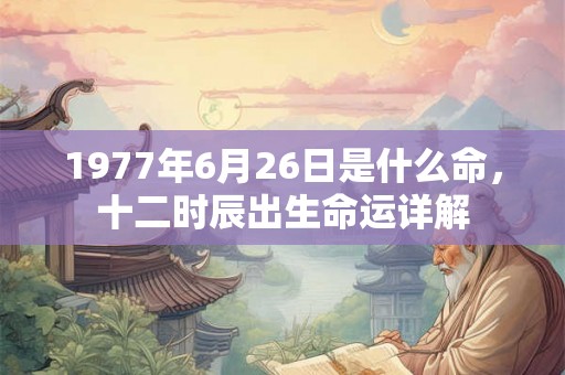 1977年6月26日是什么命，十二时辰出生命运详解