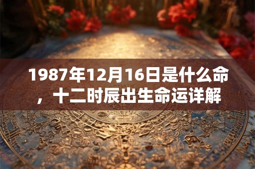 1987年12月16日是什么命,十二时辰出生命运详解 1987年12月16日是什么命,十二时辰出生命运详解