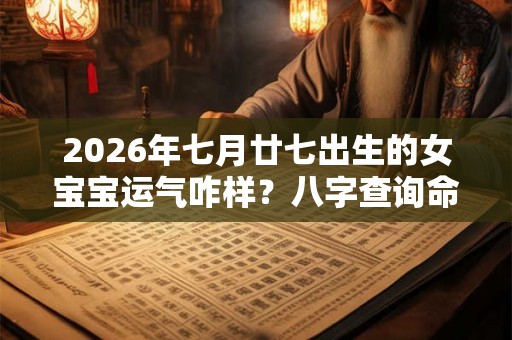 2026年七月廿七出生的女宝宝运气咋样？八字查询命理