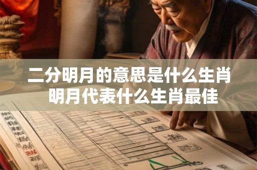 二分明月的意思是什么生肖  明月代表什么生肖最佳