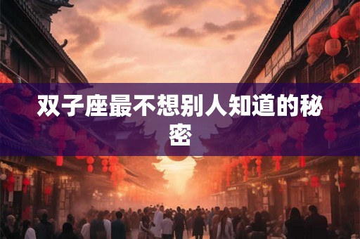 双子座最不想别人知道的秘密