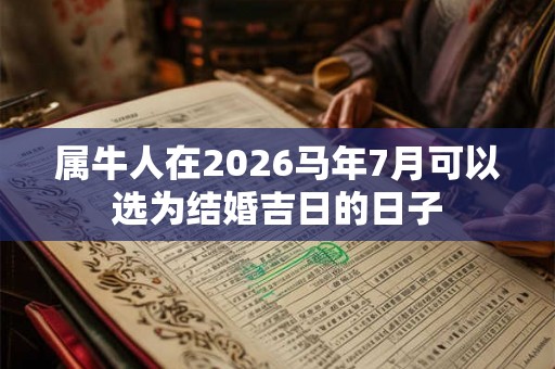 属牛人在2026马年7月可以选为结婚吉日的日子