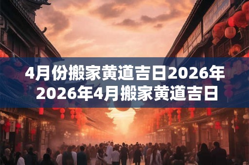 4月份搬家黄道吉日2026年 2026年4月搬家黄道吉日 4月份搬家黄道吉日2026年 2026年4月搬家黄道吉日