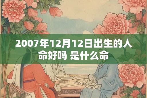 2007年12月12日出生的人命好吗 是什么命