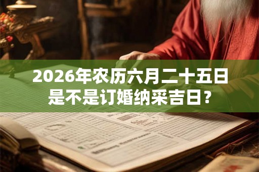 2026年农历六月二十五日是不是订婚纳采吉日？