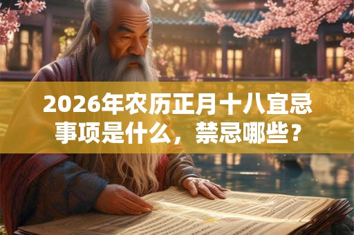 2026年农历正月十八宜忌事项是什么，禁忌哪些？