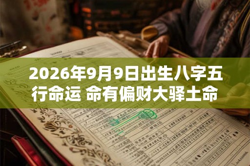 2026年9月9日出生八字五行命运 命有偏财大驿土命