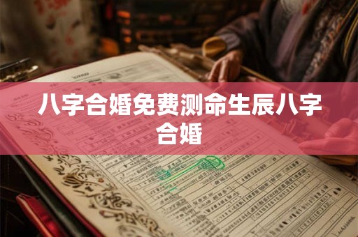 八字合婚免费测命生辰八字合婚