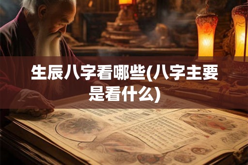 生辰八字看哪些(八字主要是看什么)