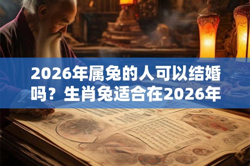 2026年属兔的人可以结婚吗？生肖兔适合在2026年几月结婚？