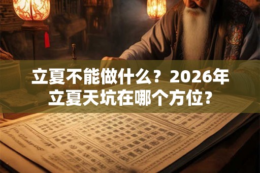 立夏不能做什么？2026年立夏天坑在哪个方位？