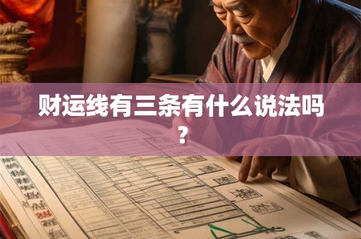 财运线有三条有什么说法吗？