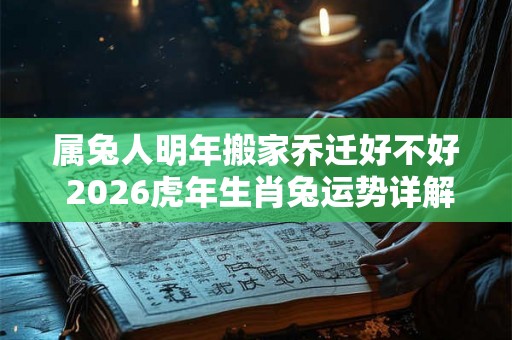 属兔人明年搬家乔迁好不好 2026虎年生肖兔运势详解
