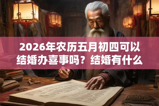 2026年农历五月初四可以结婚办喜事吗?结婚有什么讲究? 2026年农历五月初四可以结婚办喜事吗?结婚有什么讲究?