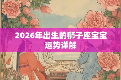 2026年出生的狮子座宝宝运势详解 2026年出生的狮子座宝宝运势详解