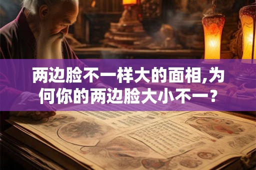 两边脸不一样大的面相,为何你的两边脸大小不一？