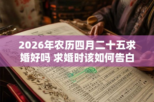2026年农历四月二十五求婚好吗 求婚时该如何告白