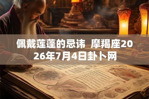 佩戴莲蓬的忌讳 摩羯座2026年7月4日卦卜网 佩戴莲蓬的忌讳 摩羯座2026年7月4日卦卜网