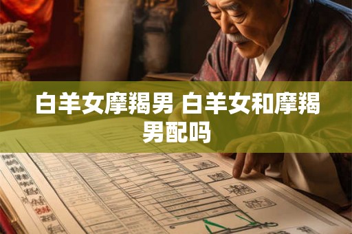 白羊女摩羯男 白羊女和摩羯男配吗