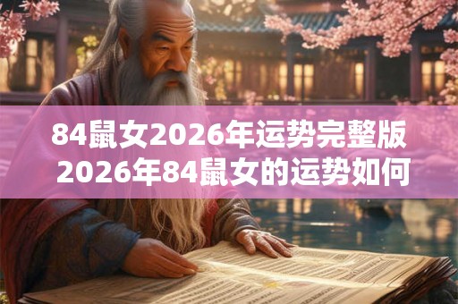 84鼠女2026年运势完整版 2026年84鼠女的运势如何