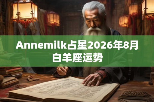 Annemilk占星2026年8月白羊座运势