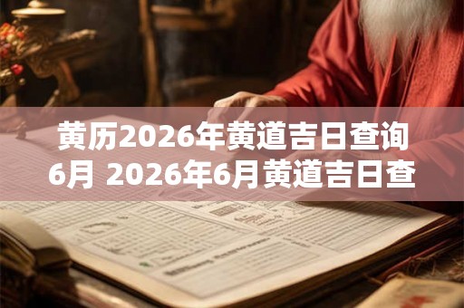 黄历2026年黄道吉日查询6月 2026年6月黄道吉日查询