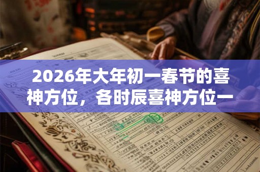 2026年大年初一春节的喜神方位，各时辰喜神方位一览