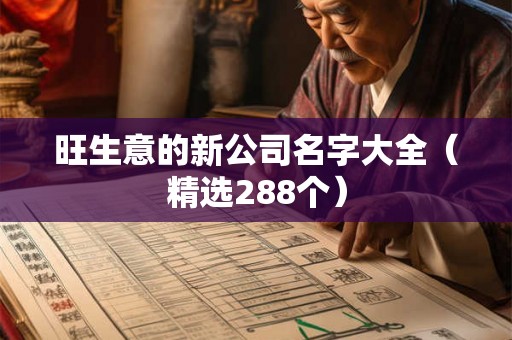 旺生意的新公司名字大全（精选288个）