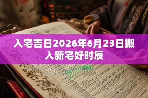 入宅吉日2026年6月23日搬入新宅好时辰