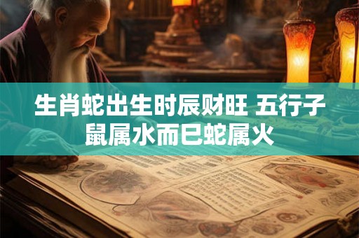 生肖蛇出生时辰财旺 五行子鼠属水而巳蛇属火