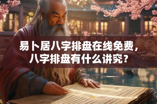 易卜居八字排盘在线免费，八字排盘有什么讲究？