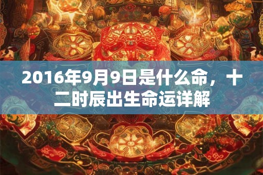 2016年9月9日是什么命，十二时辰出生命运详解