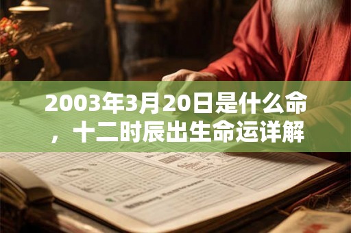 2003年3月20日是什么命，十二时辰出生命运详解