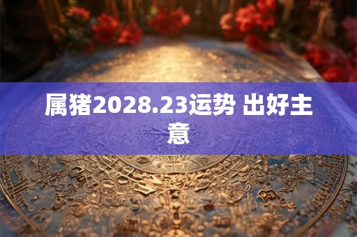 属猪2028.23运势 出好主意