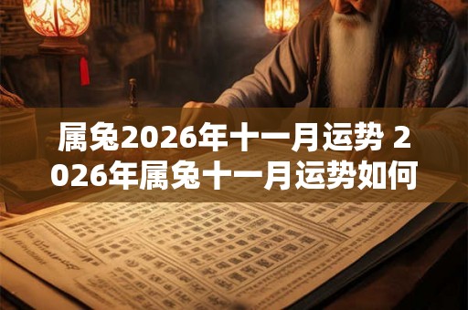 属兔2026年十一月运势 2026年属兔十一月运势如何
