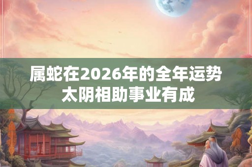 属蛇在2026年的全年运势 太阴相助事业有成