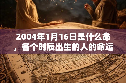 2004年1月16日是什么命，各个时辰出生的人的命运