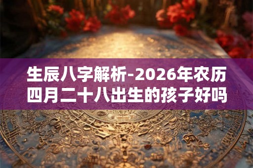 生辰八字解析-2026年农历四月二十八出生的孩子好吗