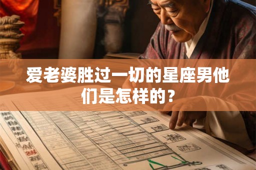 爱老婆胜过一切的星座男他们是怎样的？