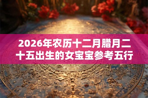 2026年农历十二月腊月二十五出生的女宝宝参考五行八字取名