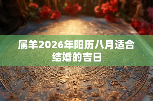 属羊2026年阳历八月适合结婚的吉日