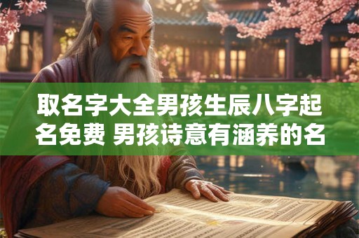 取名字大全男孩生辰八字起名免费 男孩诗意有涵养的名字