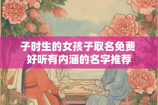 子时生的女孩子取名免费 好听有内涵的名字推荐 子时生的女孩子取名免费 好听有内涵的名字推荐