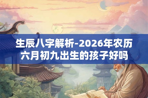 生辰八字解析-2026年农历六月初九出生的孩子好吗