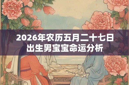 2026年农历五月二十七日出生男宝宝命运分析