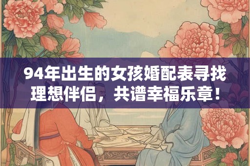 94年出生的女孩婚配表寻找理想伴侣，共谱幸福乐章！