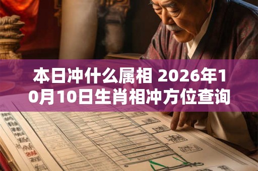 本日冲什么属相 2026年10月10日生肖相冲方位查询