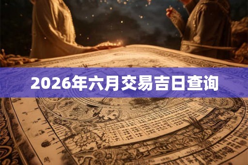 2026年六月交易吉日查询 2026年六月交易吉日查询