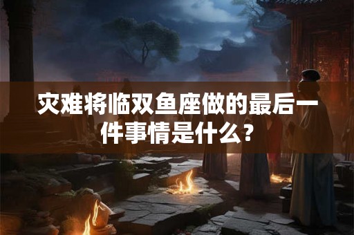 灾难将临双鱼座做的最后一件事情是什么? 灾难将临双鱼座做的最后一件事情是什么?