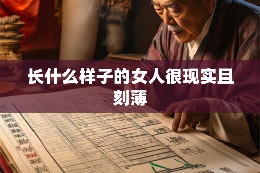长什么样子的女人很现实且刻薄 长什么样子的女人很现实且刻薄